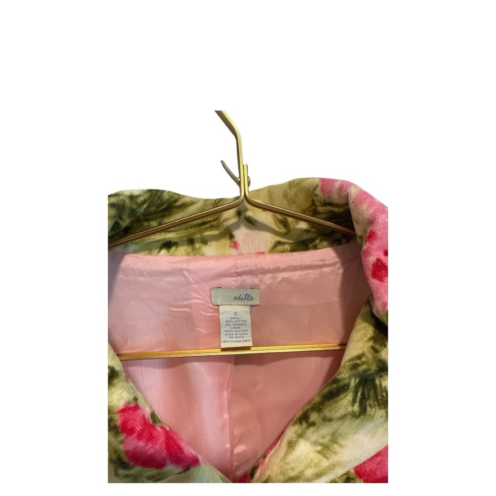 ANTHROPOLOGIE WOMEN’S ODILLE FLOAL GREEN PINK JACKET SZ  2 - Picture 4 of 4
